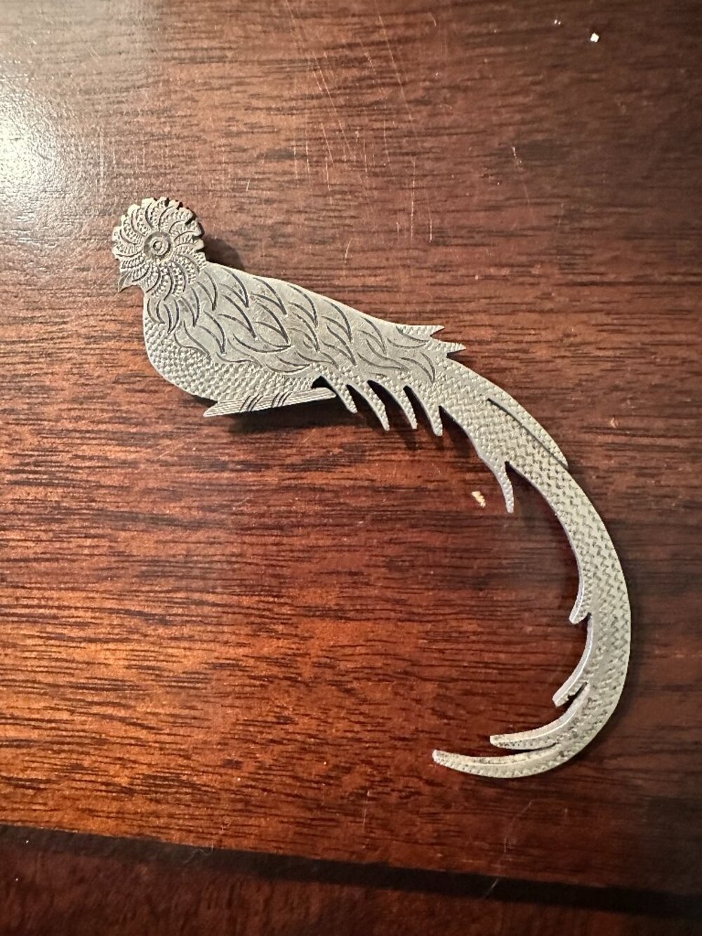 Quetzal Bird Sterling Pin